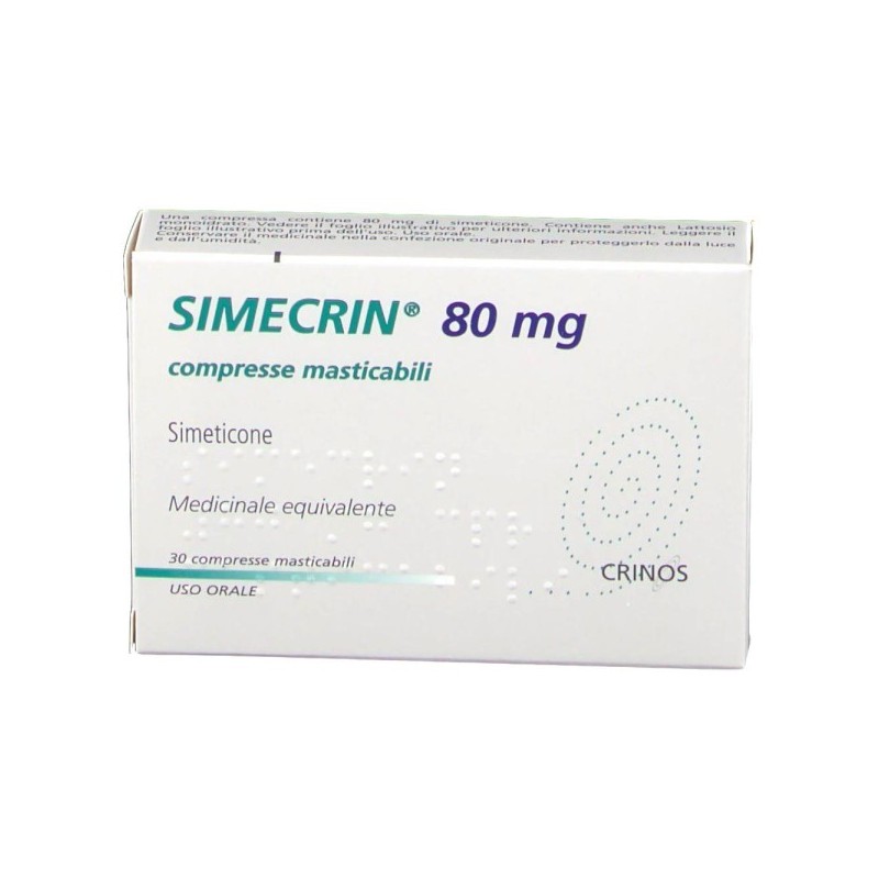 Simecrin 80 Mg 30 Compresse Masticabili per meteorismo gastro-enterico