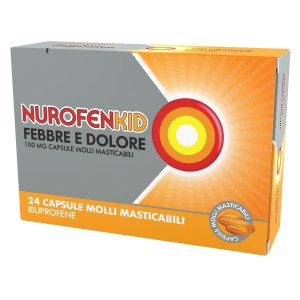 Nurofenkid Febbre E Dolore 100 Mg 24 Capsule Molli Masticabili Ibuprofene