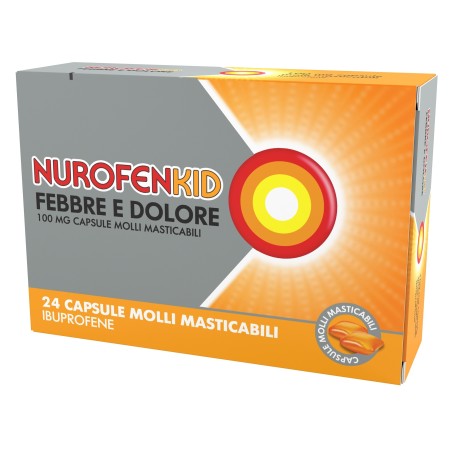 Nurofenkid Febbre E Dolore 100 Mg 24 Capsule Molli Masticabili Ibuprofene