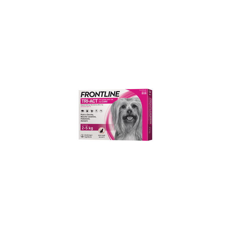 Frontline Tri-Act Soluzione Spot-on per Cani di 2-5 Kg - 3 pipette
