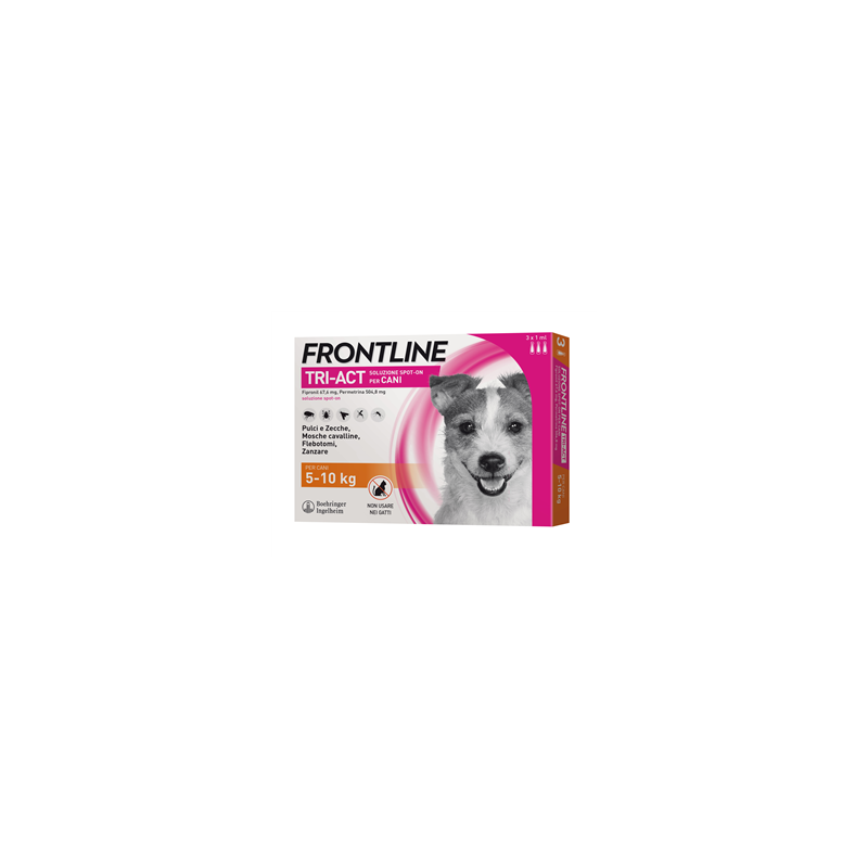 Frontline Tri-Act Soluzione Spot-on per Cani di 5-10 Kg - 3 pipette