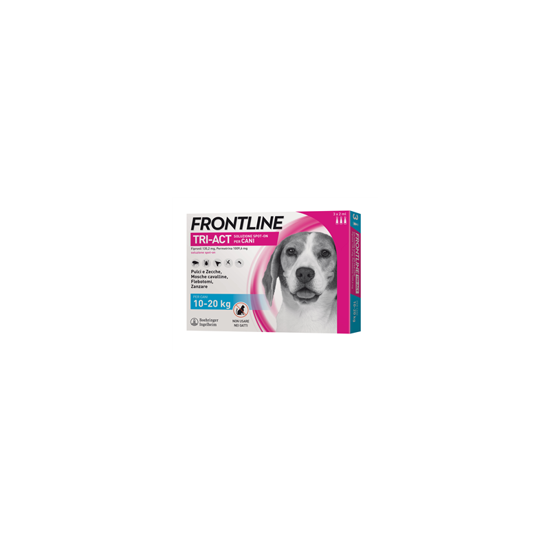Frontline Tri-Act Soluzione Spot-on per Cani di 10-20 Kg - 3 pipette