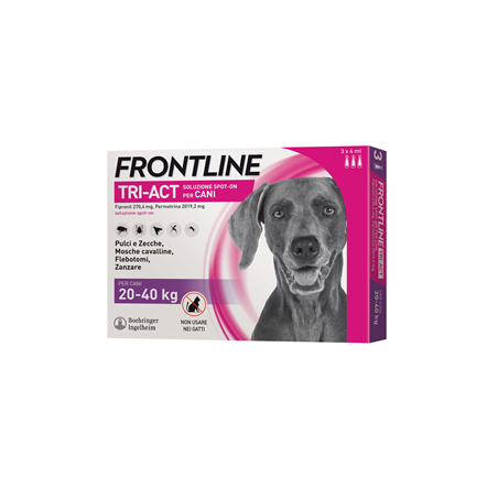 Frontline Tri-Act Soluzione Spot-on per Cani di 20-40 Kg - 3 pipette
