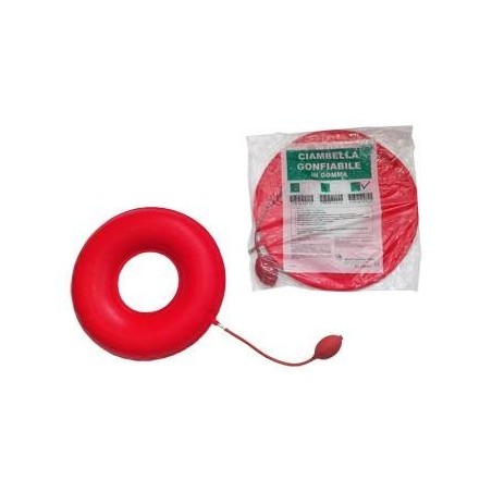 Farvisan Ciambella Gonfiabile Per Invalidi In Gomma Rossa Team Deluxe Con Pompa 45cm Diametro