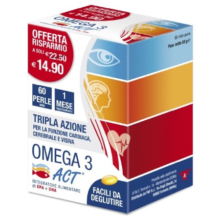 F&f Omega 3 Act 540mg + Vitamina E 60 Perle Mini F&f Omega 3 Act 540mg + Vitamina E 60 Perle Mini