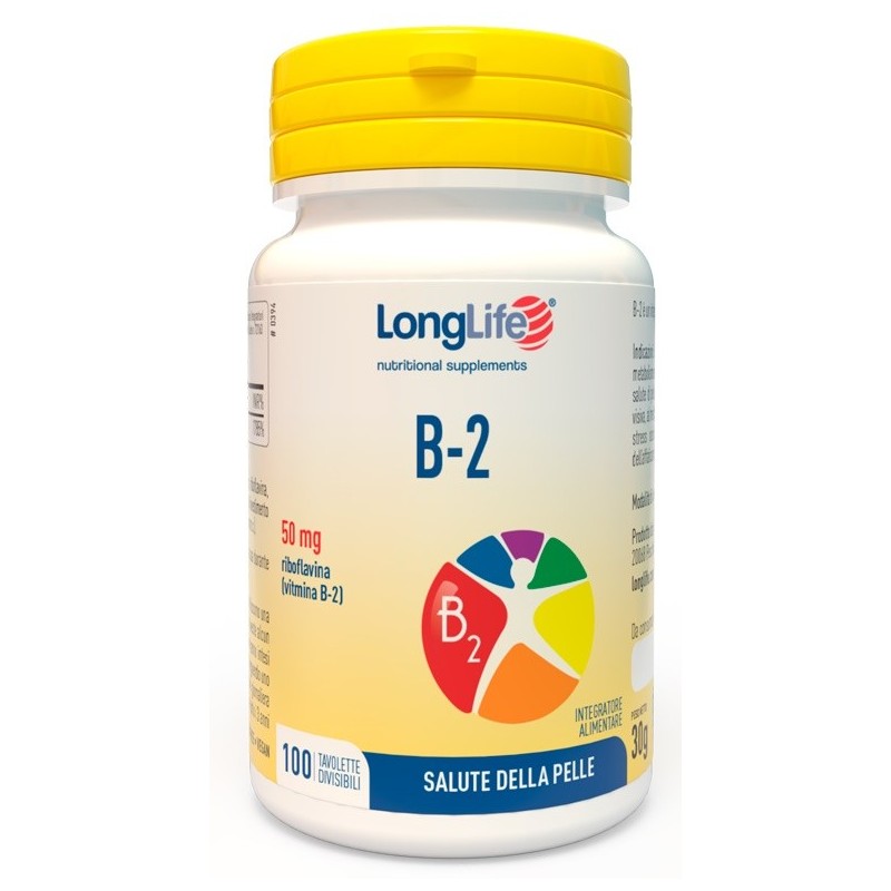 Longlife B2 Integratore di Riboflavina - 100 Tavolette