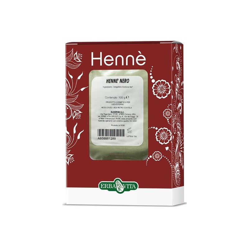 Erba Vita Group Henne Colorante Capelli Nero 100 G Erba Vita Group Henne Colorante Capelli Nero 100 G