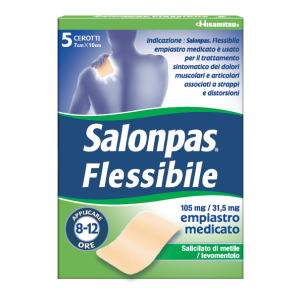 Salonpas flessibile, 105 mg/31,5 mg, empiastro medicato salicilato di metile / levomentolo