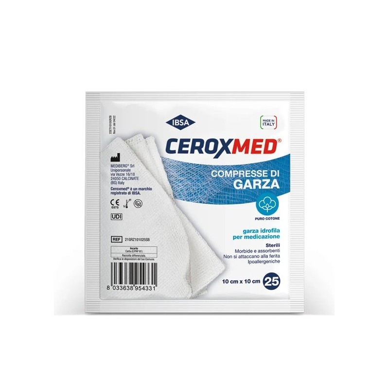 Garza ceroxmed 10x10cm 25pz