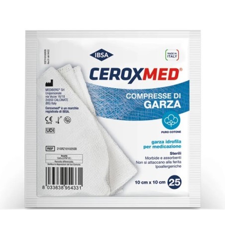 Garza ceroxmed 10x10cm 25pz