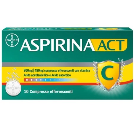 Aspirinaact 10 compresse eff 800 mg + 480 mg con vitamina c