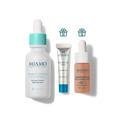 Miamo cofanetto pigment control siero 30 ml + renewal peel pb 5 ml + pigment defense 10 ml