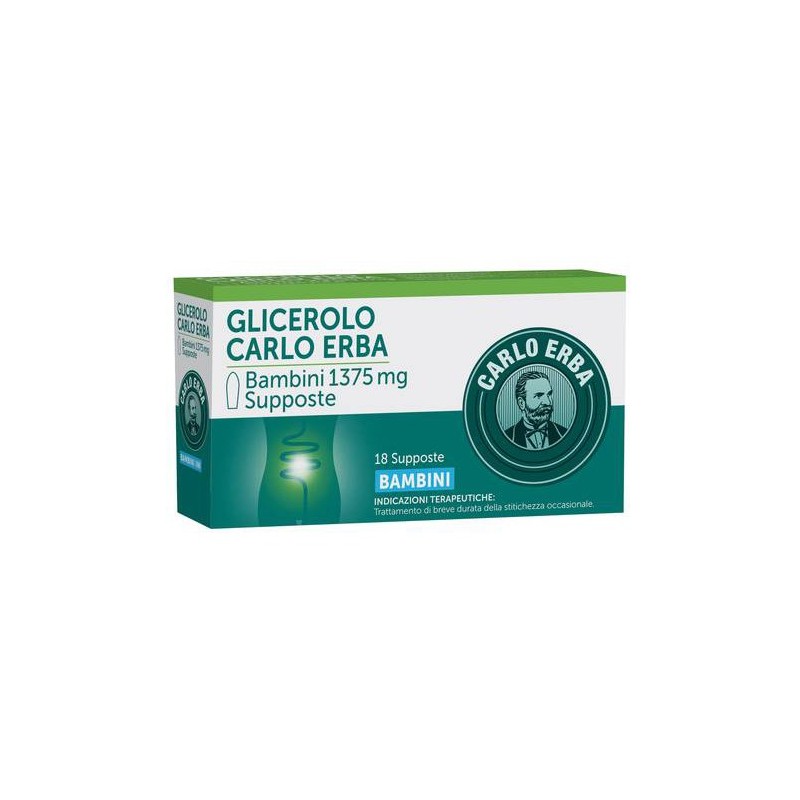 Glicerolo (carlo erba) bb 18 supp 1.375 mg