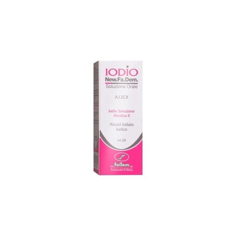 Iodio soluzione alcolica ii (new.fa.dem.) soluzione orale 20 ml2% + 2,5%