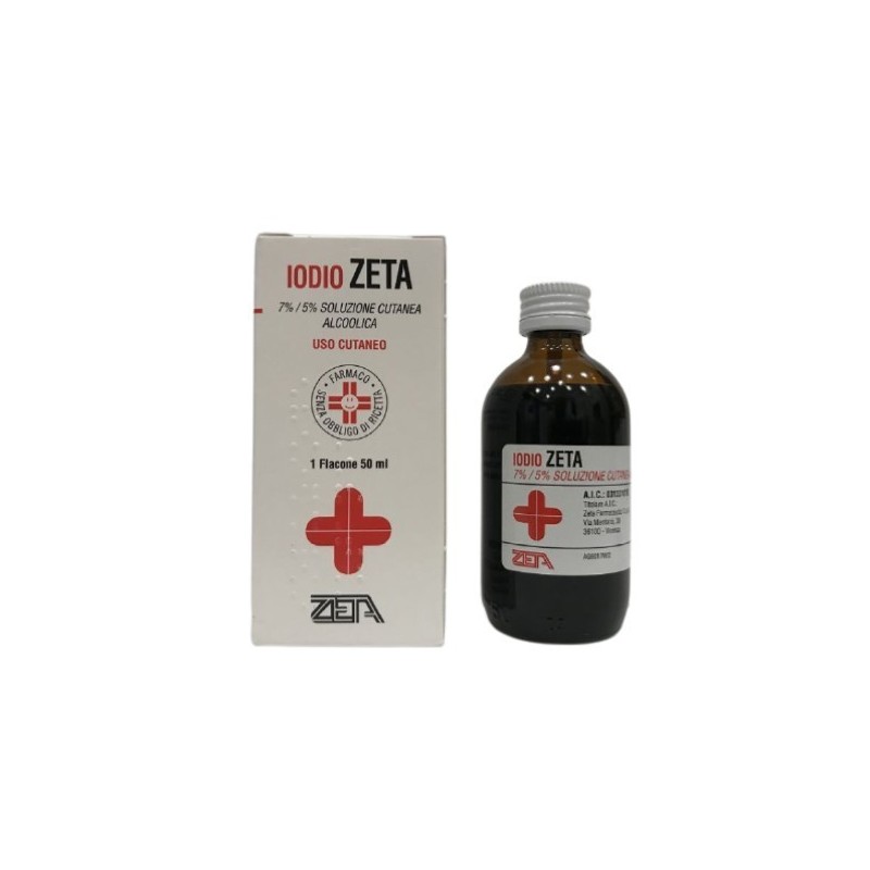 Iodio soluzione alcolica i (zeta farmaceutici) soluz cutanea50 ml 7% + 5%