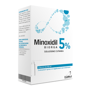 Minoxidil biorga (laboratoires bailleul) soluz cutanea 3 flaconi 60 ml 5%