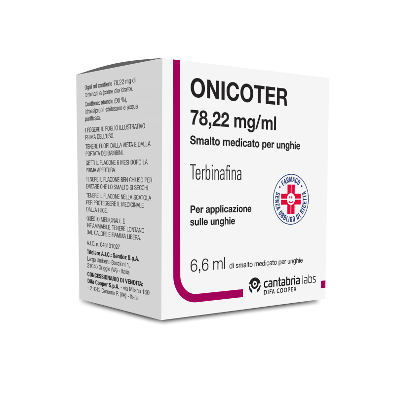 Onicoter smalto unghie 1 flacone 6,6 ml 78,22 mg/ml