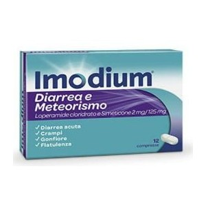 Imodium diarrea e meteorismo 12 compresse 2 mg + 125 mg