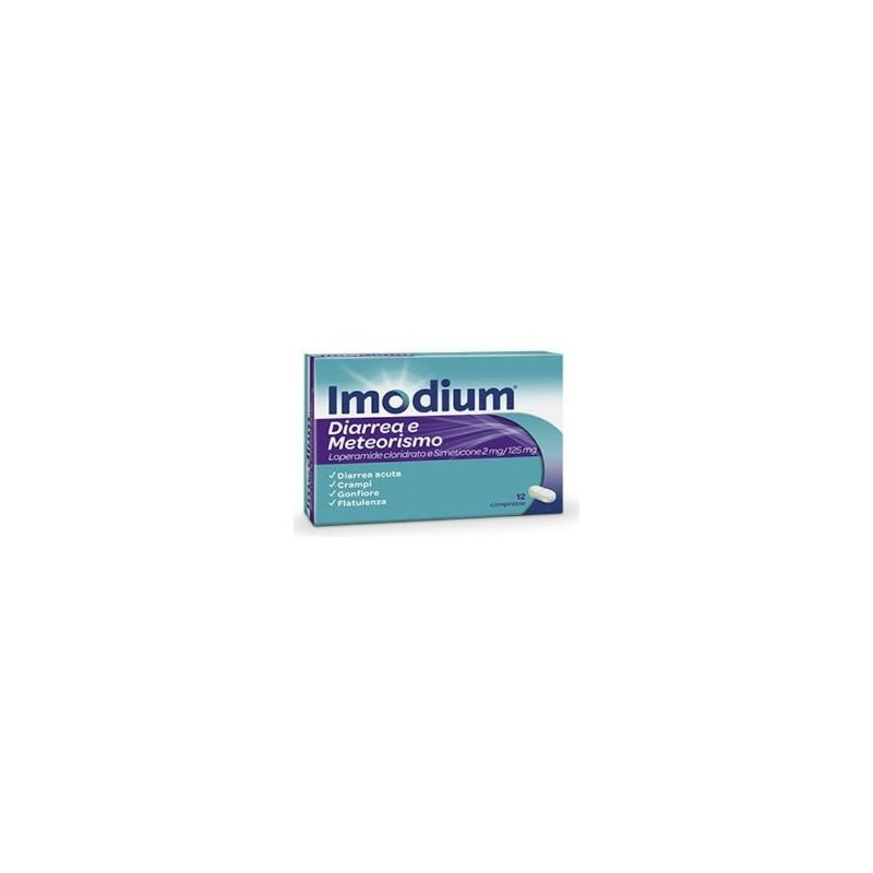 Imodium diarrea e meteorismo 12 compresse 2 mg + 125 mg