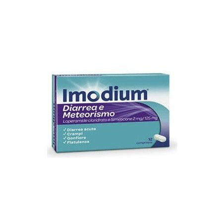 Imodium diarrea e meteorismo 12 compresse 2 mg + 125 mg