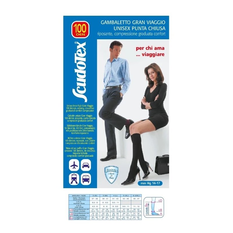 Scudotex gambaletto unisex gran viaggio punta chiusa blu 3