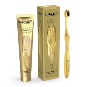Curasept gold luxury whitening dentifricio 75 ml + spazzolino