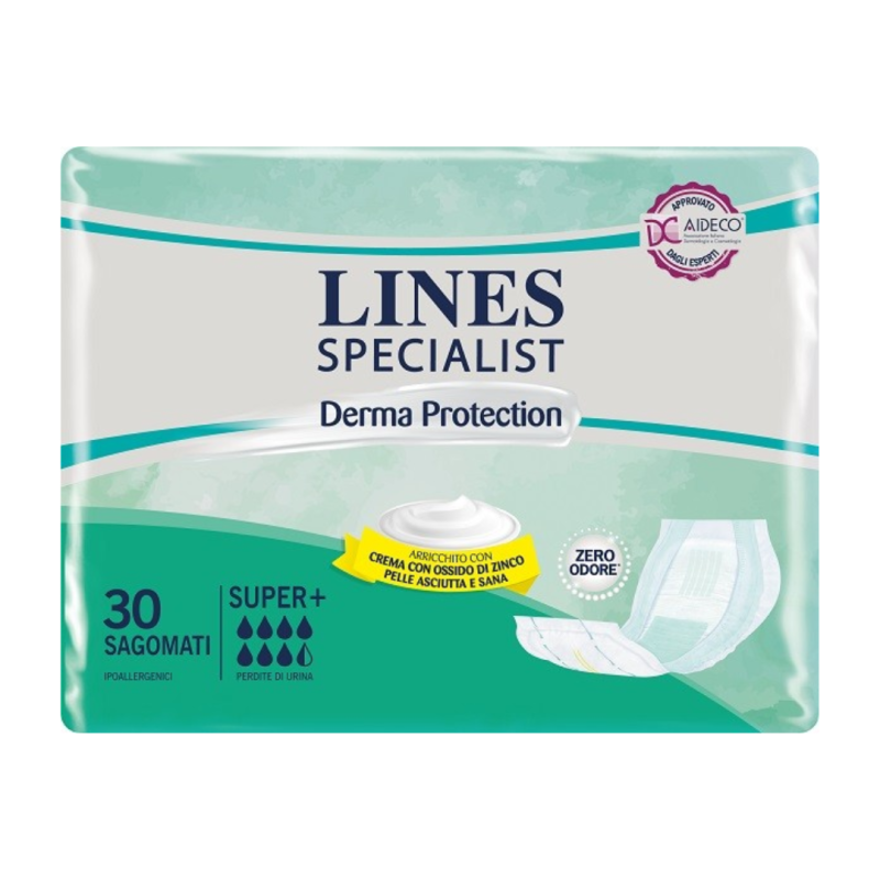 Pannolone per incontinenza lines specialist derma sagomato super+ 30 pezzi