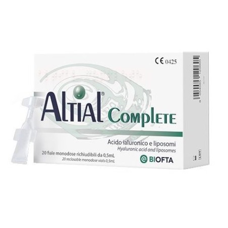 Soluzione oftalmica lubrificante altial complete 4 strip da5 flaconi da 0,5 ml