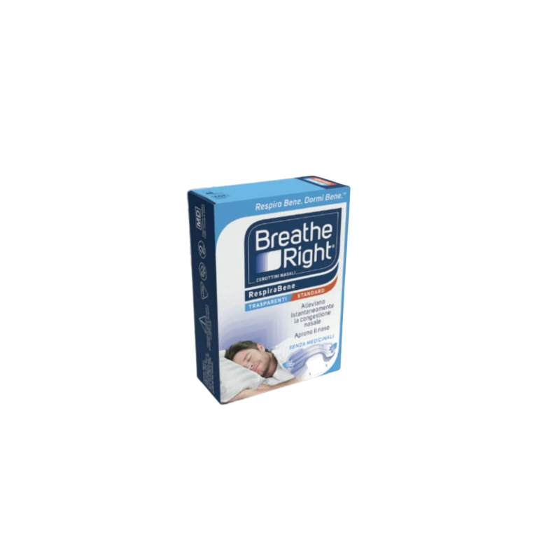 Cerotti nasali breathe right trasparenti 30 pezzi