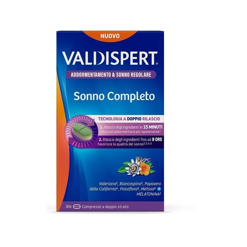 Valdispert sonno completo 30 compresse a doppio strato