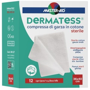 Garza idrofila dermatess cotone 36x40 12 pezzi