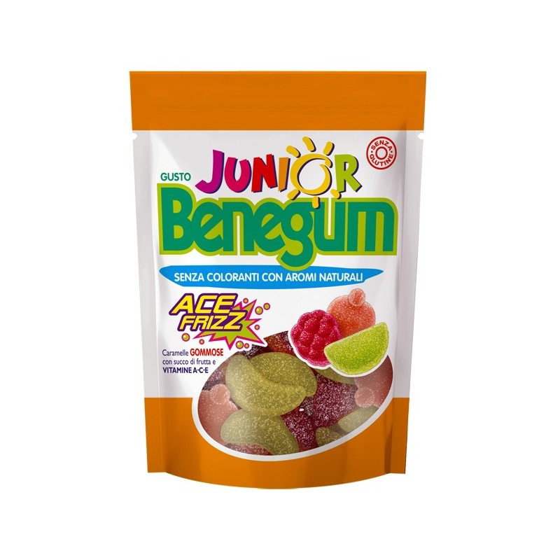 Benegum junior ace frizz caramelle gommose con succo di frutta e vitamine a c e 90 g
