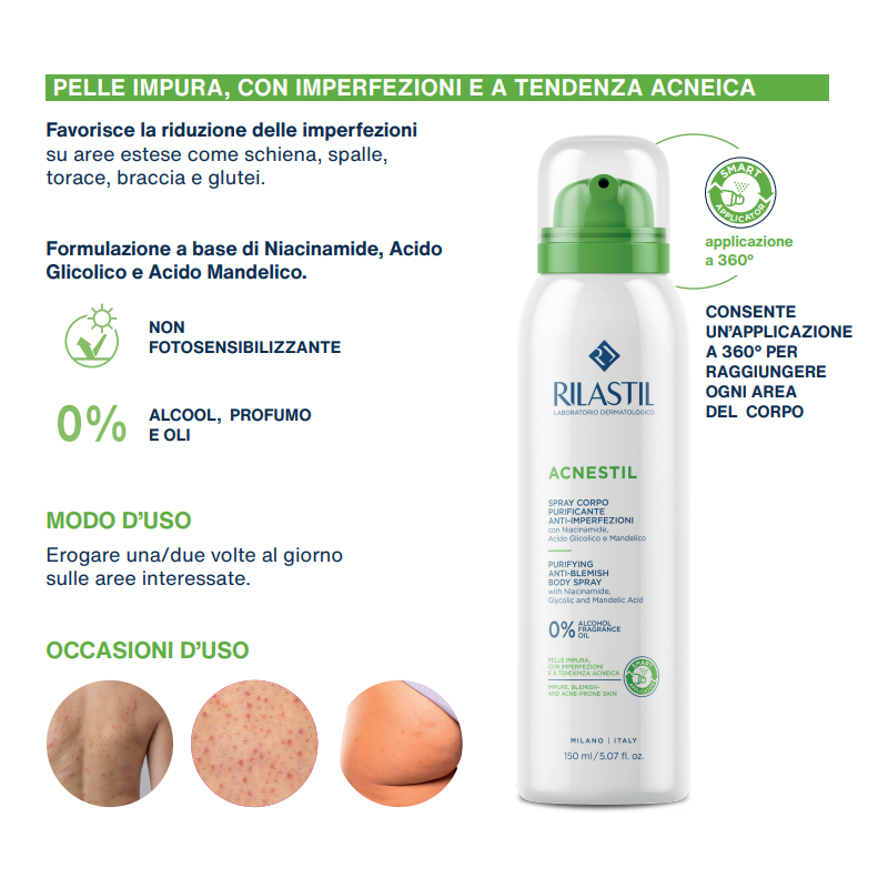 Rilastil acnestil spray corpo 150 ml