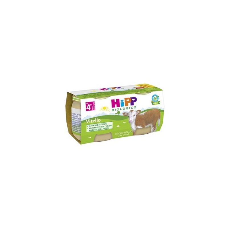 Hipp bio omogeneizzato vitello 2 pezzi da 80 g
