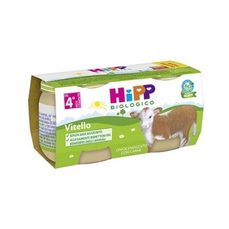 Hipp bio omogeneizzato vitello 2 pezzi da 80 g