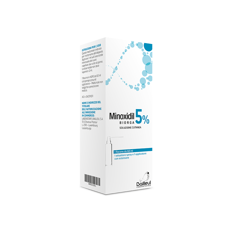 Minoxidil biorga (laboratoires bailleul) soluz cutanea 60 ml5%
