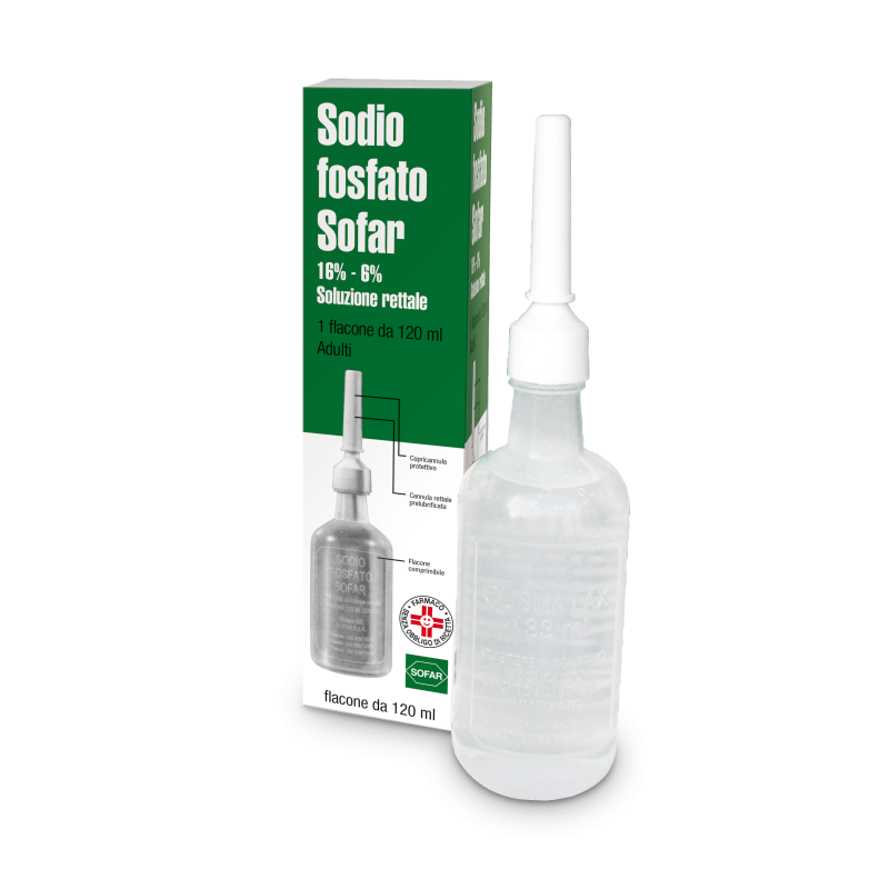 Sodio fosfato (alfasigma) 1 flacone 120 ml 16% + 6% soluz rett
