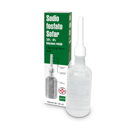 Sodio fosfato (alfasigma) 1 flacone 120 ml 16% + 6% soluz rett