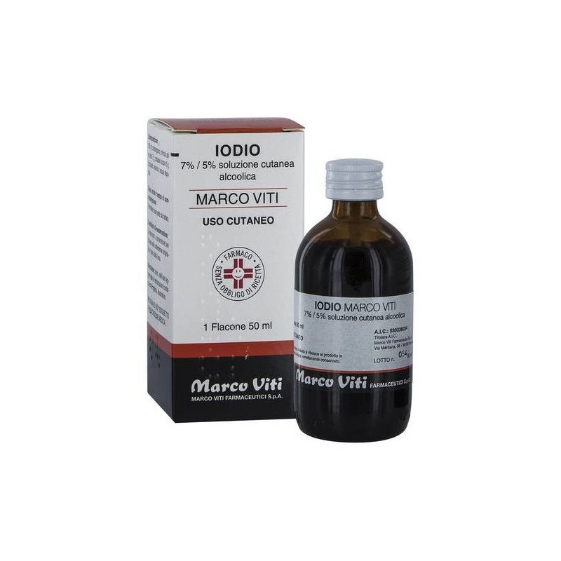 Iodio soluzione alcolica i (marco viti) soluz cutanea 50 ml7% + 5%