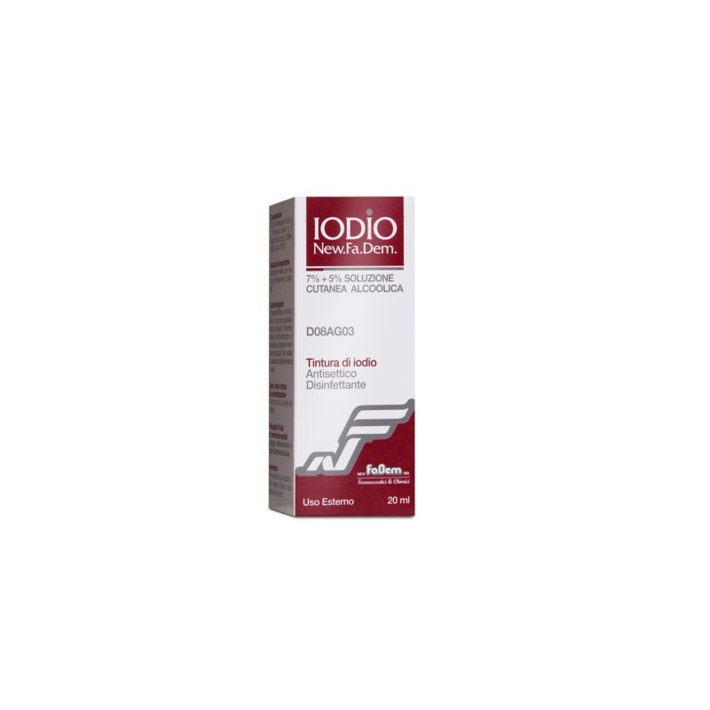 Iodio soluzione alcolica i (new.fa.dem.) soluz cutanea 20 ml7% + 5%