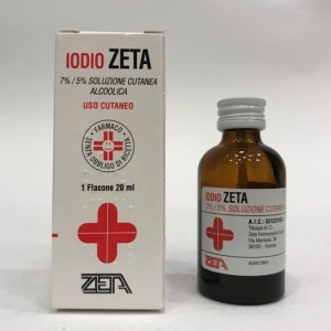 Iodio soluzione alcolica i (zeta farmaceutici) soluz cutanea20 ml 7% + 5%