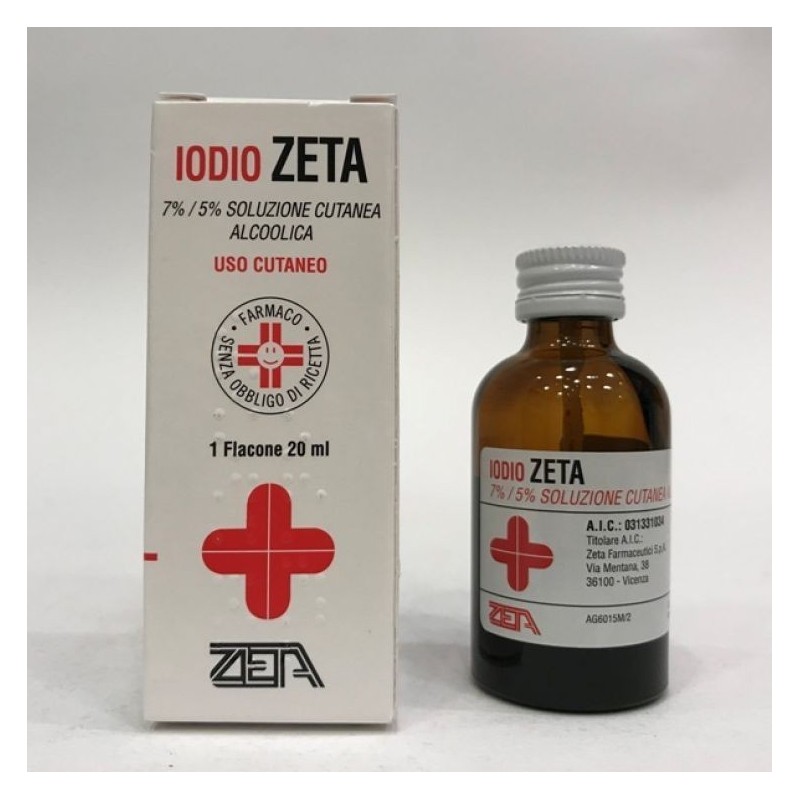 Iodio soluzione alcolica i (zeta farmaceutici) soluz cutanea20 ml 7% + 5%