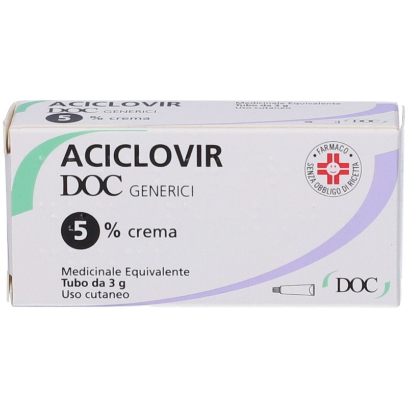Aciclovir (doc generici) crema derm 3 g 5%
