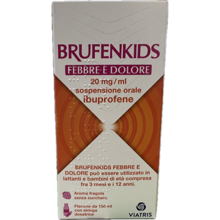 Brufenkids febbre e dolore orale sosp 150 ml 20 mg/ml Brufenkids febbre e dolore orale sosp 150 ml 20 mg/ml