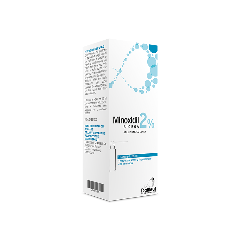 Minoxidil biorga (laboratoires bailleul) soluz cutanea 60 ml2%
