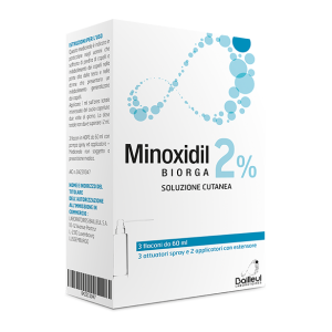 Minoxidil biorga (laboratoires bailleul) soluz cutanea 3 flaconi 60 ml 2%