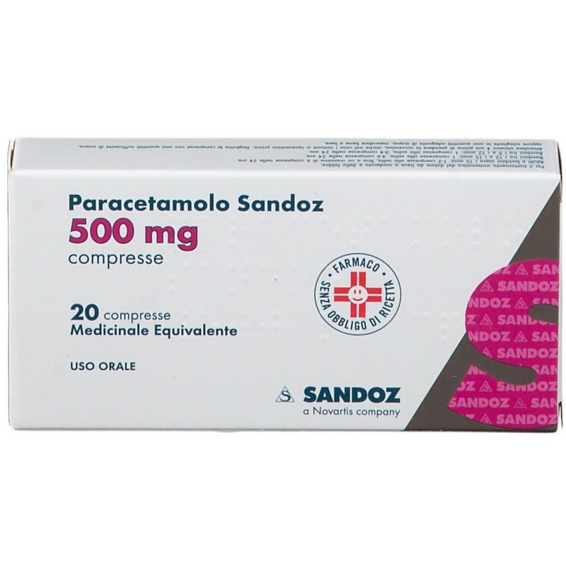 Paracetamolo (sandoz) 20 compresse 500 mg