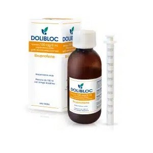 Dolibloc bb orale sosp 150 ml 100 mg/5 ml senza zucchero gusto arancia