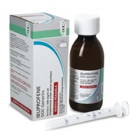 Ibuprofene docgen orale sosp 150 ml 100 mg/5 ml gusto fragola senza zucchero