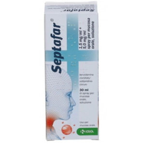 Septafar spray 1 flacone 30 ml 250 erogazioni 1,5 mg/ml + 5mg/ml